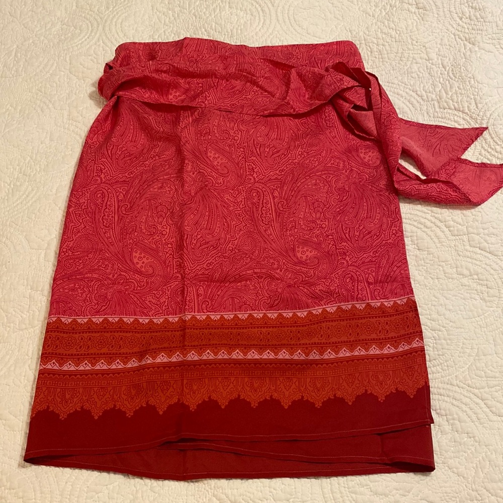 Express 100% silk wrap skirt